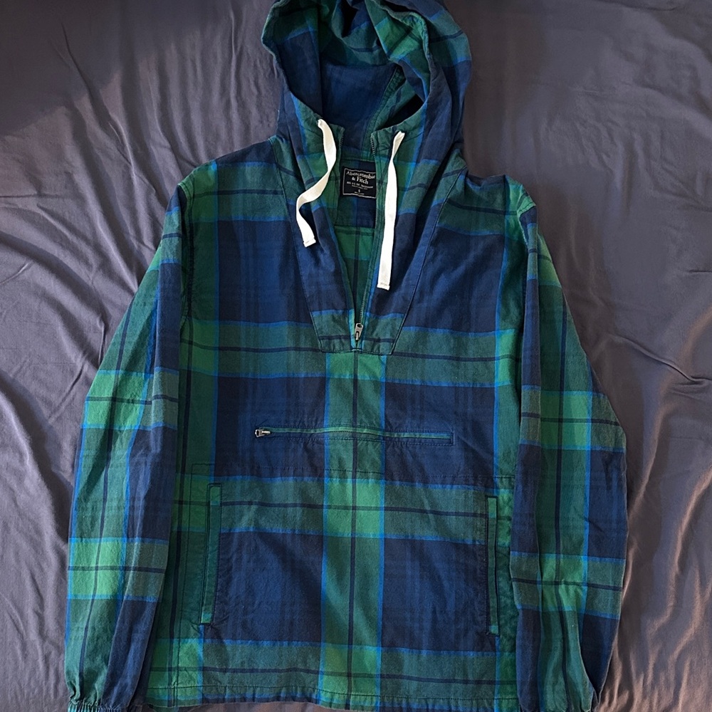 Abercrombie & Fitch Navy and Forest Plaid Shirt